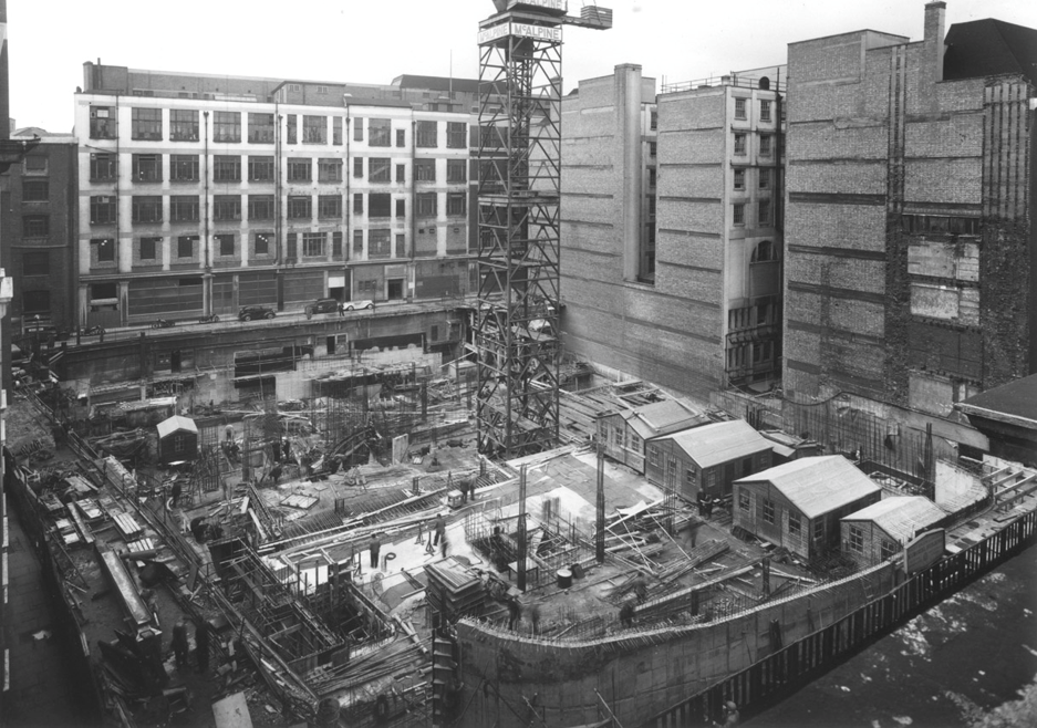 Black & White Photo of Congress Centre Construction Site